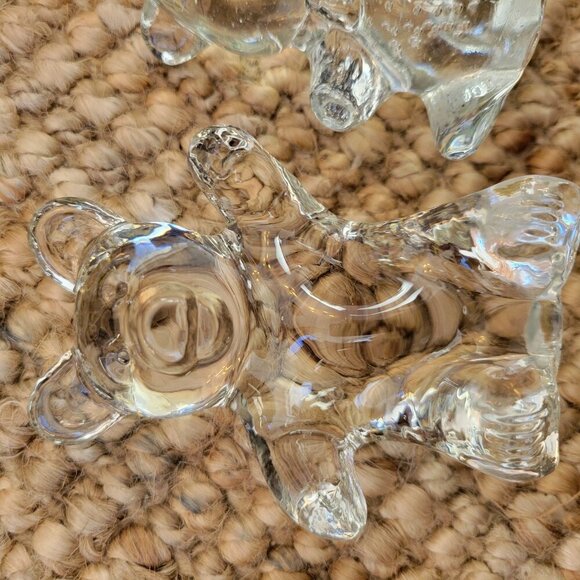Art Glass Bear Bullicante Bubbles Clear Paperweight Figurine Shelf Sitter - Picture 3 of 9